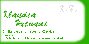 klaudia hatvani business card